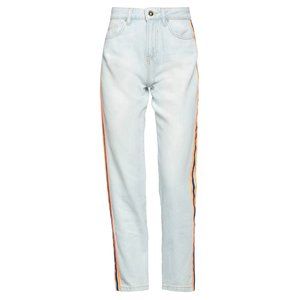 SHOP ★ ART Blue Denim pants side seam stripes 100% cotton jeans